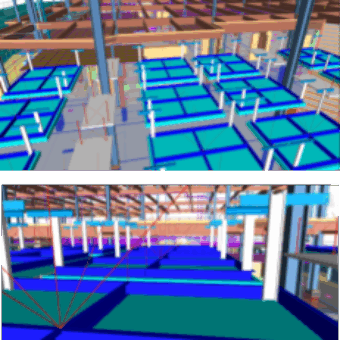 A 3D model of ceilings and walls
