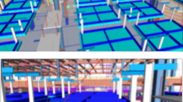 A 3D model of ceilings and walls
