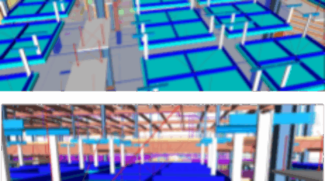 A 3D model of ceilings and walls