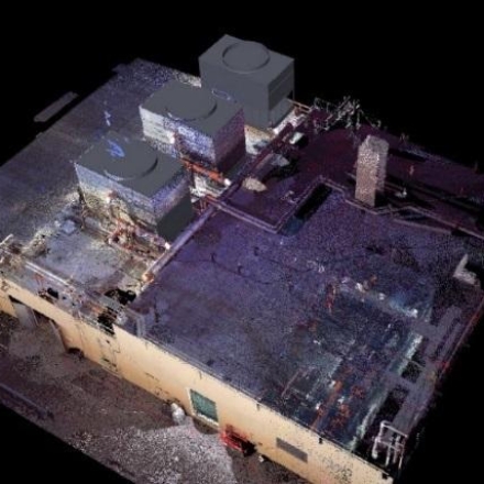 A 3D model of a chiller room