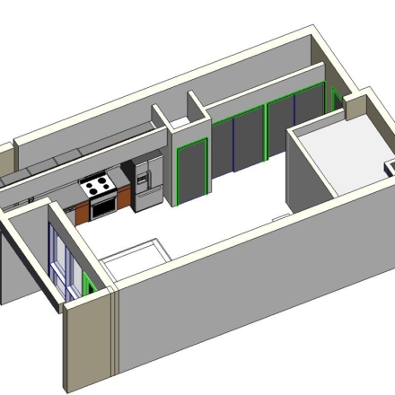 BIM coordination model showing green clashes
