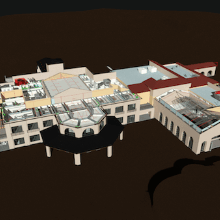 3D rendered model of a retirement community