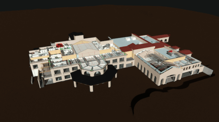 3D rendered model of a retirement community