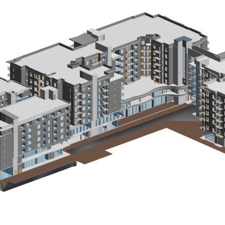3D model of a multi-story building